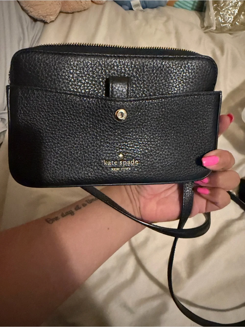 kate spade Black Pebbled Leather Belt Bag